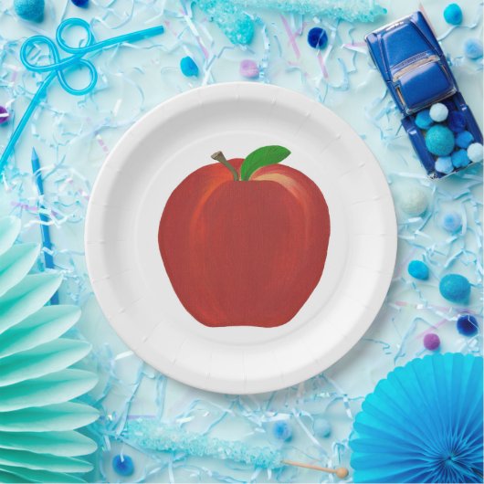 熟した赤りんご絵画の果実紙プレート ペーパープレート (パーティー)