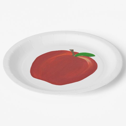 熟した赤りんご絵画の果実紙プレート ペーパープレート (アングル)