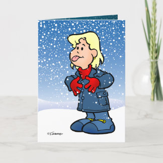熟した雪のクリスマスカード シーズンカード