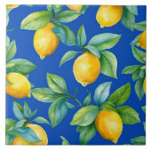 熟した黄色いレモン葉との王室の タイル (正面)