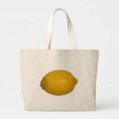熟した黄色のレモン絵画の食料品トート ラージトートバッグ (裏面)