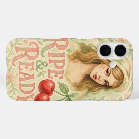 熟した&レディーサマーボホフローラさくらんぼガール Case-Mate iPhoneケース (裏面 (横))
