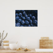 熟オーガニックしたブルーベリーの束 ポスター (キッチン)