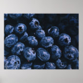 熟オーガニックしたブルーベリーの束 ポスター (正面)