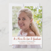 熟女の写真は決して遅すぎる卒業パーティー 招待状 (正面)