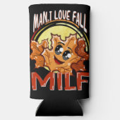 熟女、男I愛秋、秋のかわいいかわいい葉 スリム缶クーラー (裏面)