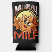 熟女、男I愛秋、秋のかわいいかわいい葉 スリム缶クーラー (正面)