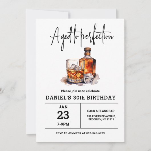 熟年から10歳までのウイスキー誕生パーティー 招待状 (正面)
