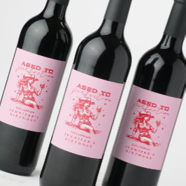 熟年ウィスキー女性のカーボーイ誕生日パーティー ワインラベル