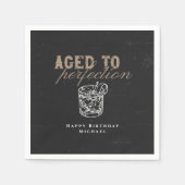 熟年ウィスキー誕生日パーティー スタンダードカクテルナプキン (正面)