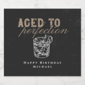 熟年ウィスキー誕生日パーティー リキュールボトルラベル (シングルラベル)