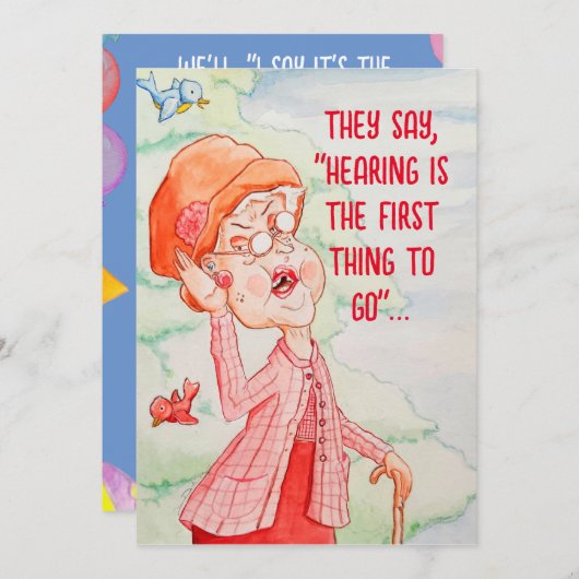 熟年誕生日グリーティングカード サンキューカード (正面/裏面)