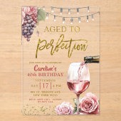 熟成から完全熟成ワイン大人50誕生日 アクリル招待状 (正面)