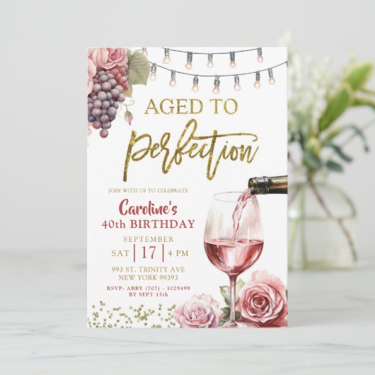 熟成から完全熟成ワイン大人50誕生日 招待状 (スタンド正面)