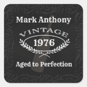 熟成から完全熟成ワイン誕生日 スクエアシール (正面)