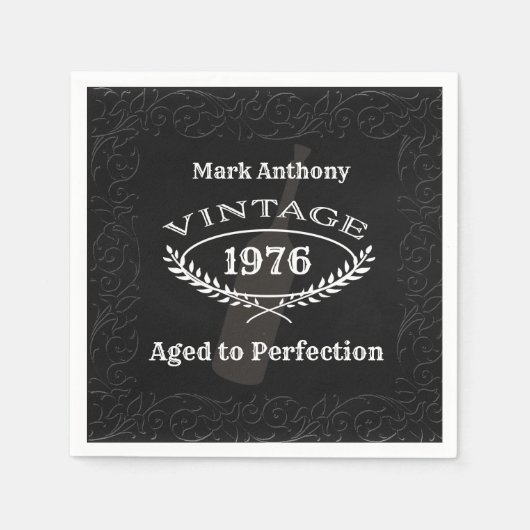 熟成から完全熟成ワイン誕生日 スタンダードカクテルナプキン (正面)