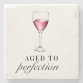 熟成から完成までおもしろいの誕生日ワイングラス  ストーンコースター (正面)