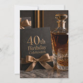 熟成されたバーボンの40歳の節目の誕生日 招待状 (裏面)