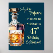 熟成された至福の男性47歳のウイスキーの誕生日 ポスター (正面)