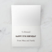 熟成した70誕生日の古いチーズ カード (内部)