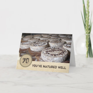 熟成した70誕生日の古いチーズ カード