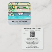 *~*熟成動揺して木材QR AP49花パステル スクエア名刺 (正面/裏面)