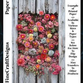 熟成素朴木材と花CL4スクラップブック紙