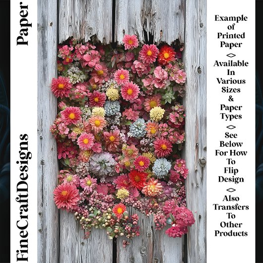 熟成素朴木材と花CL4スクラップブック紙