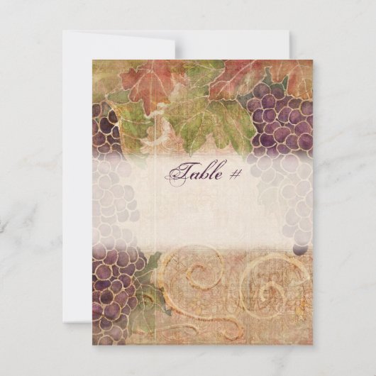 熟成葡萄畑テーブルナンバーカード 招待状 (裏面)