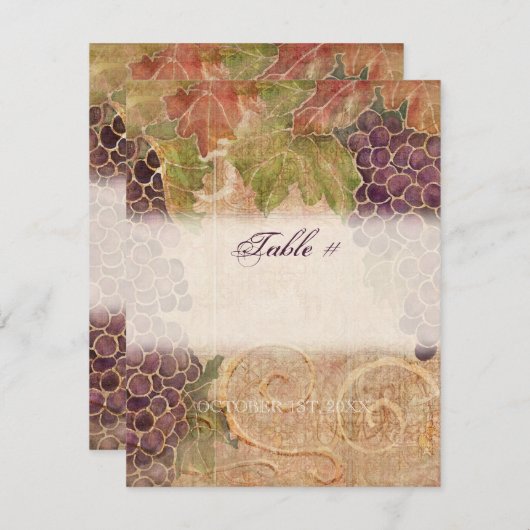 熟成葡萄畑テーブルナンバーカード 招待状 (正面/裏面)