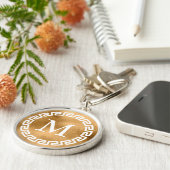 熟成金ゴールドラウンドギリシャ鍵モノグラム キーホルダー (側面)