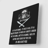 熟練した船員 スクエア壁時計 (傾斜)