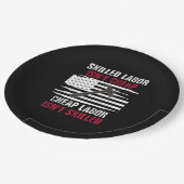 熟練労働者は安くないアメリカ国旗の女性男性 ペーパープレート (アングル)