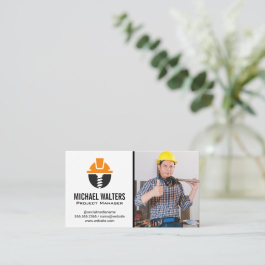 熟練労働者 |建築ロゴ 名刺 (スタンド正面)