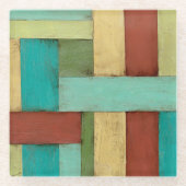 熟考した数々の沿岸色絵画の ガラスコースター (正面)