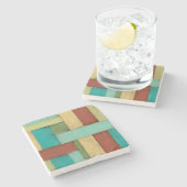 熟考した数々の沿岸色絵画の ストーンコースター (横)