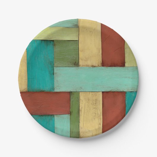 熟考した数々の沿岸色絵画の ペーパープレート (正面)