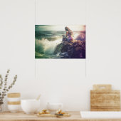 熟考している人魚 ポスター (キッチン)