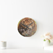 熟考するクマ ラウンド壁時計 (ホーム)