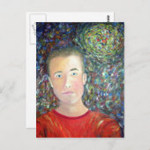 熟考する若者 ポストカード (正面/裏面)