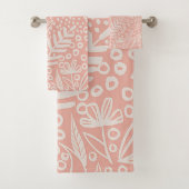 熟考シェイプ赤面ピンクと白タオル バスタオルセット (インサイチュ)