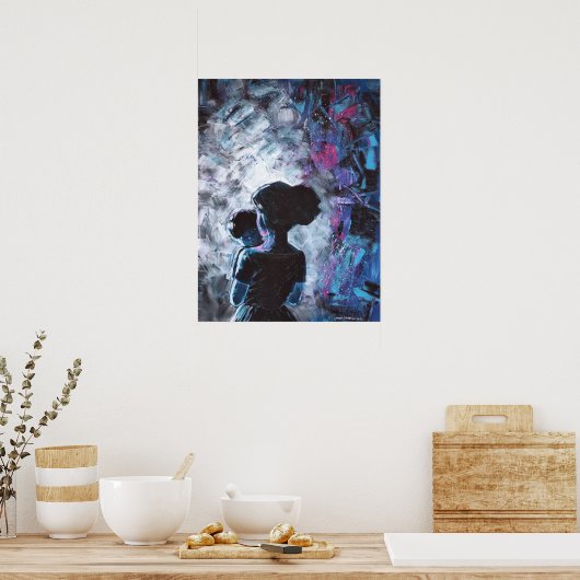 熟考 – アクリル絵を描ズ ポスター (キッチン)