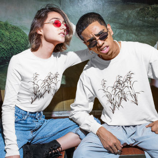 熟芸術的した大麦のシルエット Tシャツ