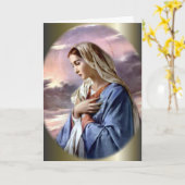 熟視の賛美された聖母マリア カード (黄色い花)