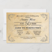 熟達して完成度の高い誕生日年齢ヴィンテージ 招待状 (正面)