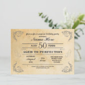熟達して完成度の高い誕生日年齢ヴィンテージ 招待状 (スタンド正面)