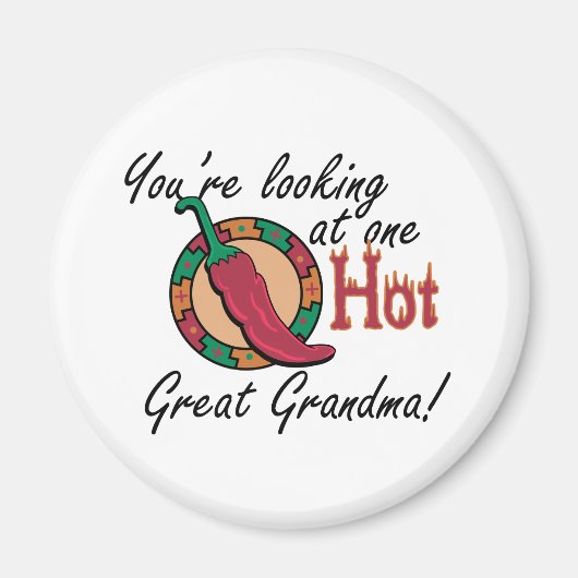 熱いおばあちゃん素晴らし一人 マグネット (正面)