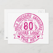 熱いおもしろいおばあちゃん80誕生日 ポストカード (正面/裏面)