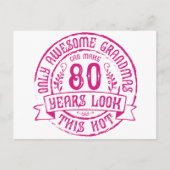 熱いおもしろいおばあちゃん80誕生日 ポストカード (正面)