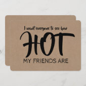 熱いおもしろい花嫁のメイド/メイド・オブ・オーナー（花嫁付き添い人）提案 招待状 (正面/裏面)